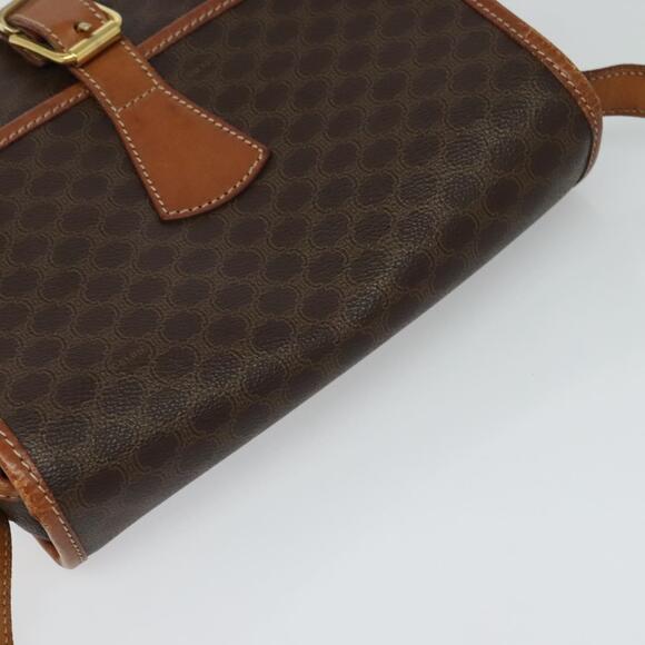 CELINE Macadam Canvas Shoulder Bag Pvc Leather Brown Gold - Picture 6 of 13